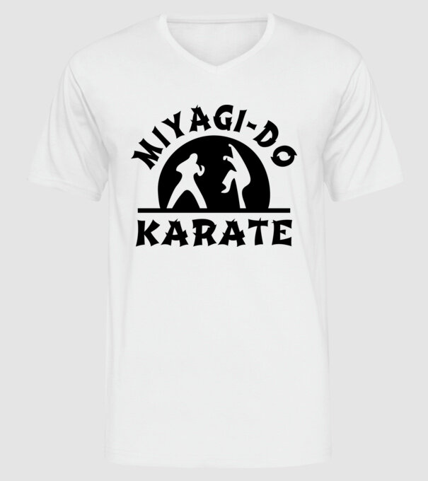 Miyagi-do karate black model alb pe tricou