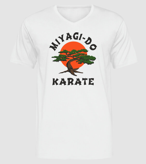 Miyagi-do karate cobra kai model alb pe tricou