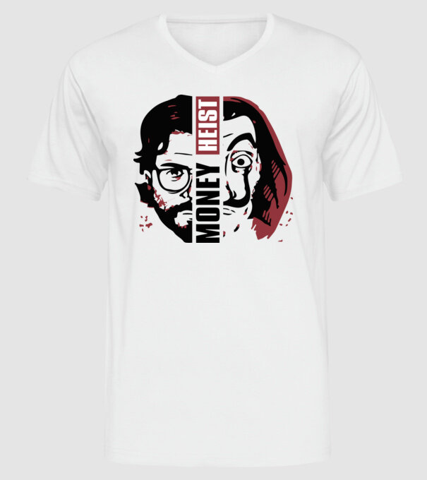 money heist professor model alb pe tricou