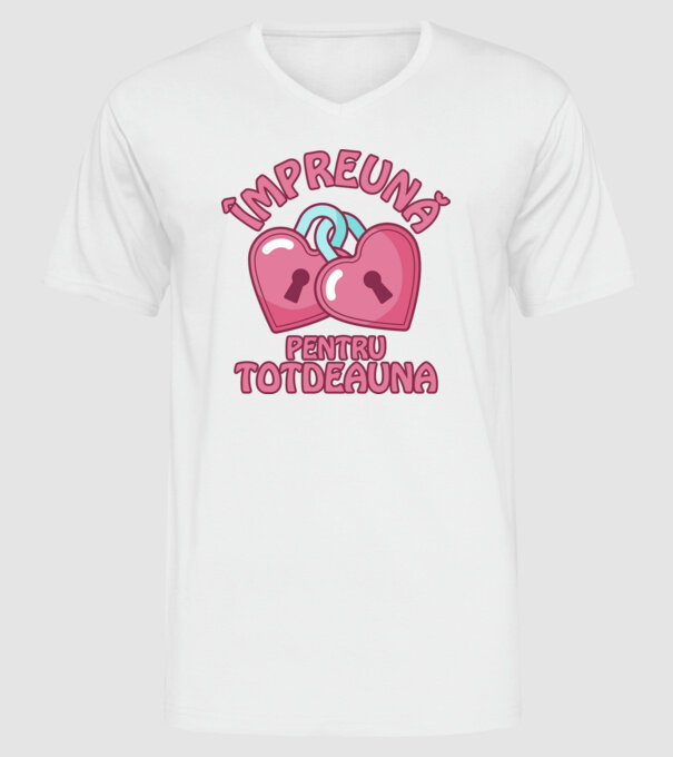 mpreună pentru totdeauna model alb pe tricou