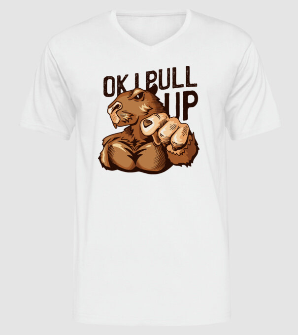 Muscular Capybara - capibară model alb pe tricou