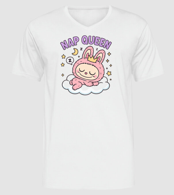 Nap Queen model alb pe tricou