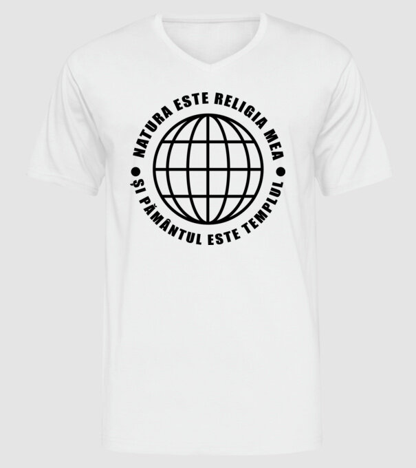 Natura este religia mea model alb pe tricou