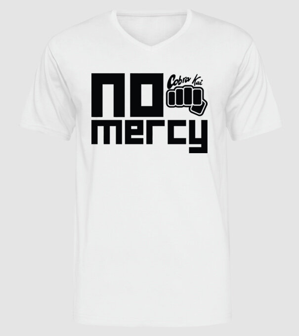 No mercy cobra kai model alb pe tricou