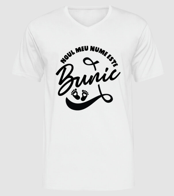 Noul meu nume este Bunic model alb pe tricou