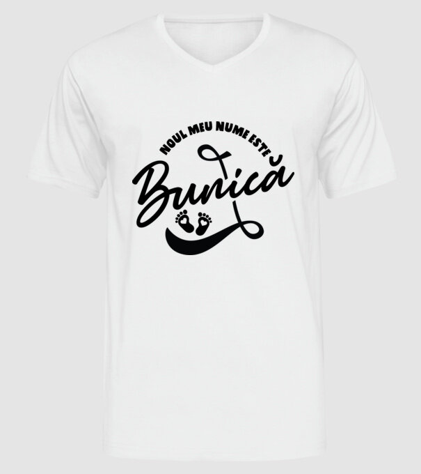 Noul meu nume este Bunică model alb pe tricou