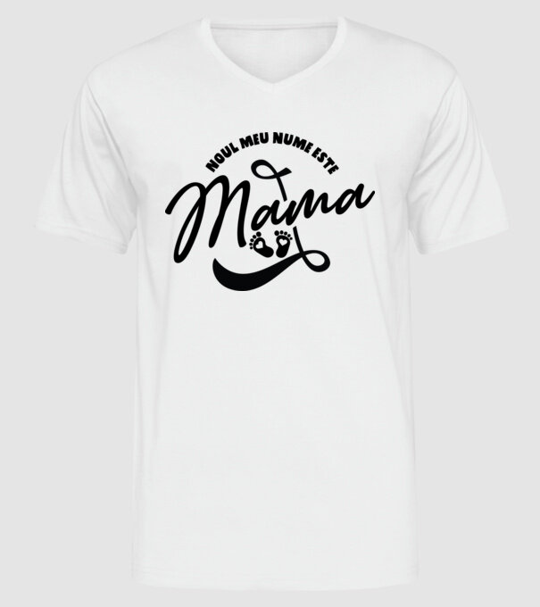 Noul meu nume este Mama model alb pe tricou