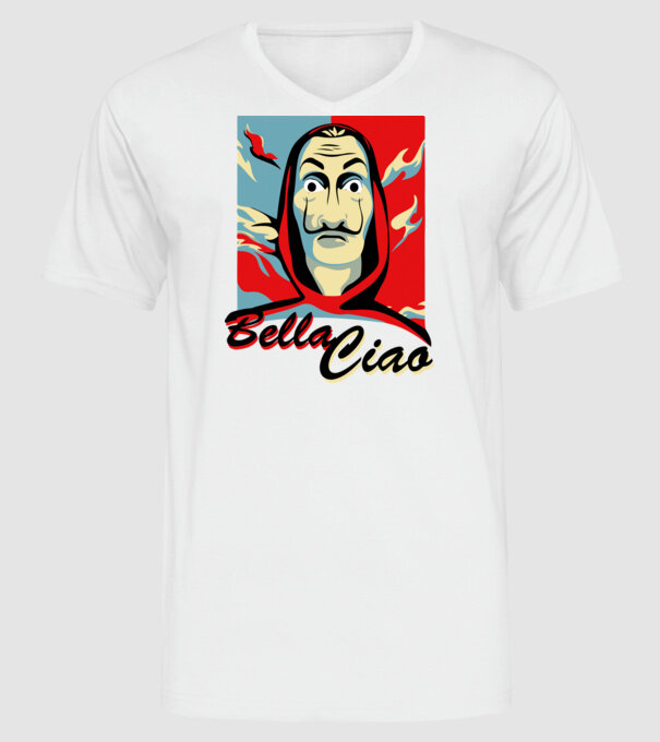 obey bella ciao model alb pe tricou