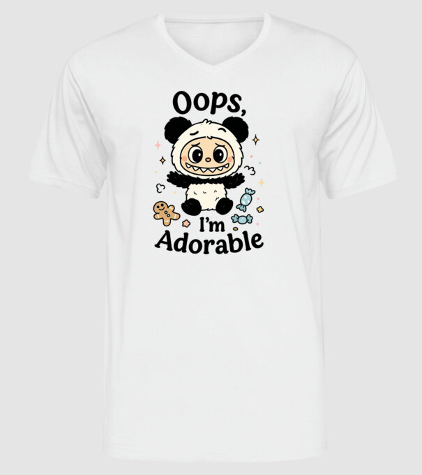 Oops, I'm adorable model alb pe tricou