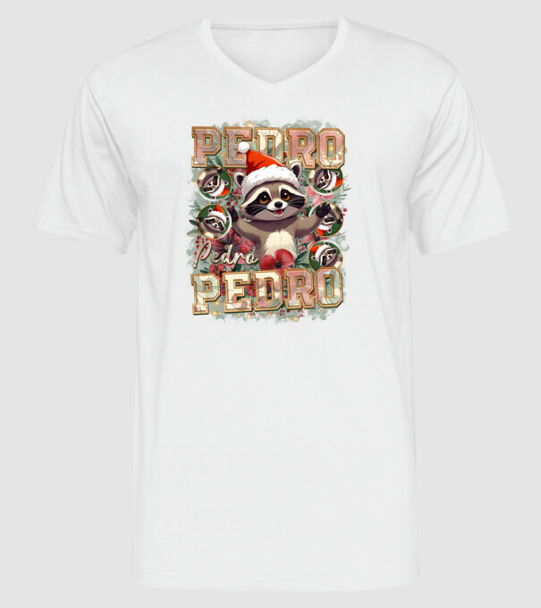 Pedro pedro flower xmas model alb pe tricou