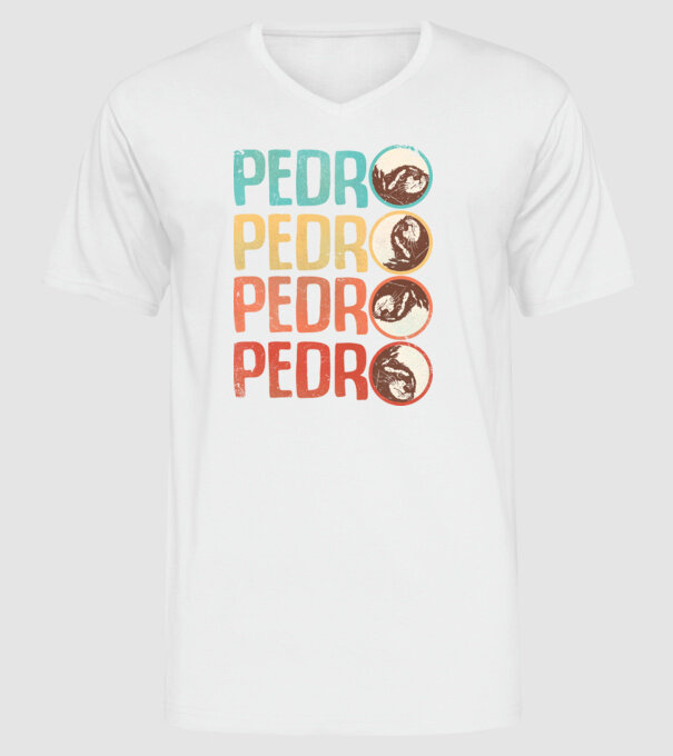 Pedro Pedro retro model alb pe tricou