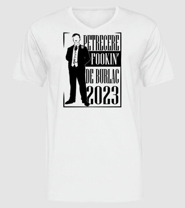 Petrecere Fookin de burlac model alb pe tricou