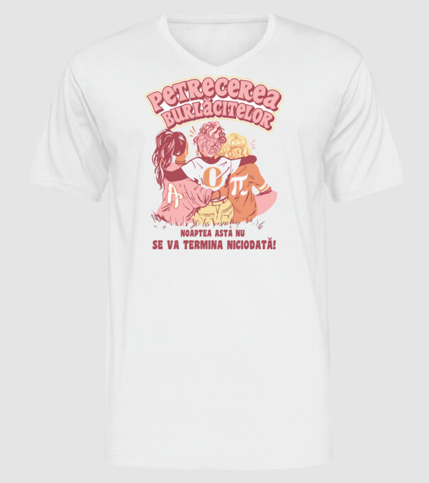 petrecerea burlăcitelor - noaptea asta nu se va termina niciodată! model alb pe tricou