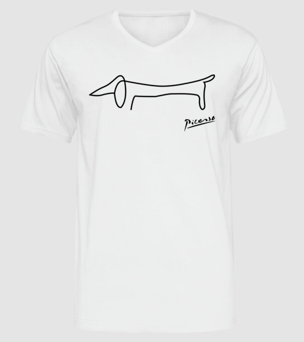 Picasso model alb pe tricou