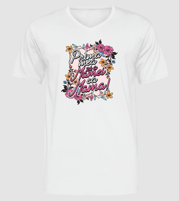 Prima mea zi a mamei ca mamă model alb pe tricou