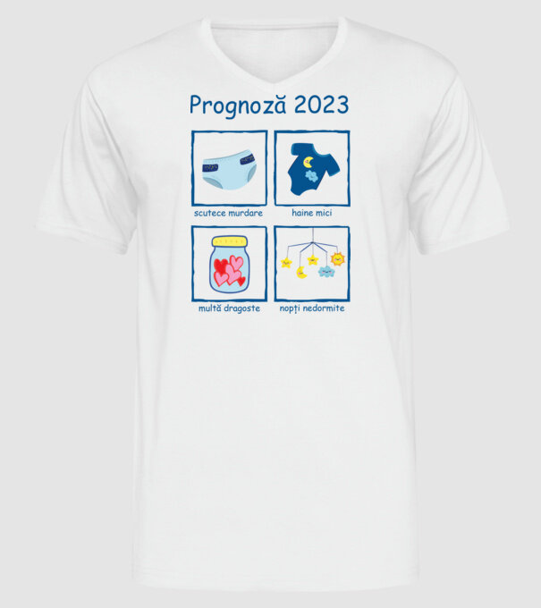 Prognoză 2023 model alb pe tricou