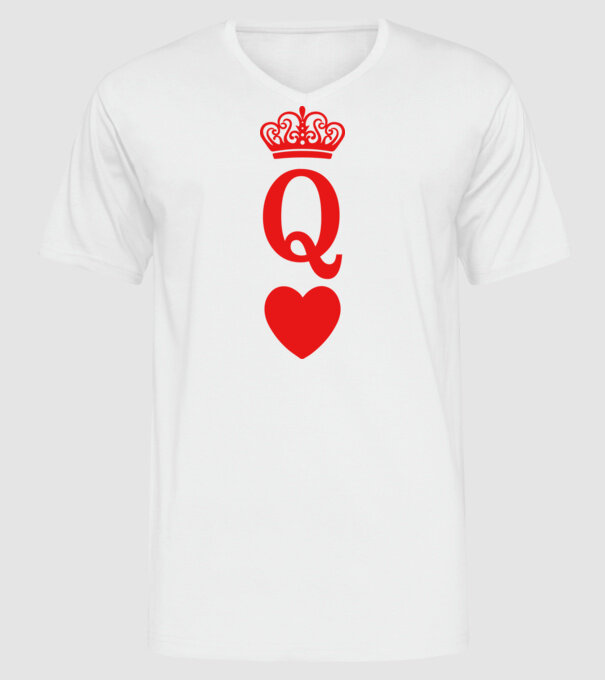 Queen model alb pe tricou