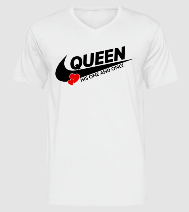 Queen model alb pe tricou