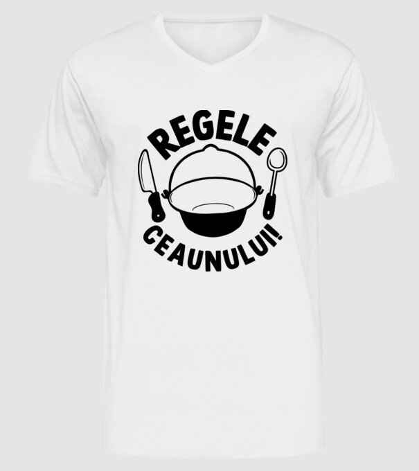 Regele - ceaunului! model alb pe tricou