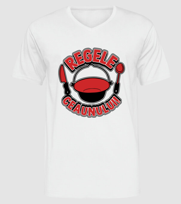 Regele - ceaunului! model alb pe tricou