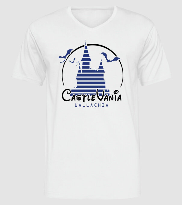 România CastleVania model alb pe tricou