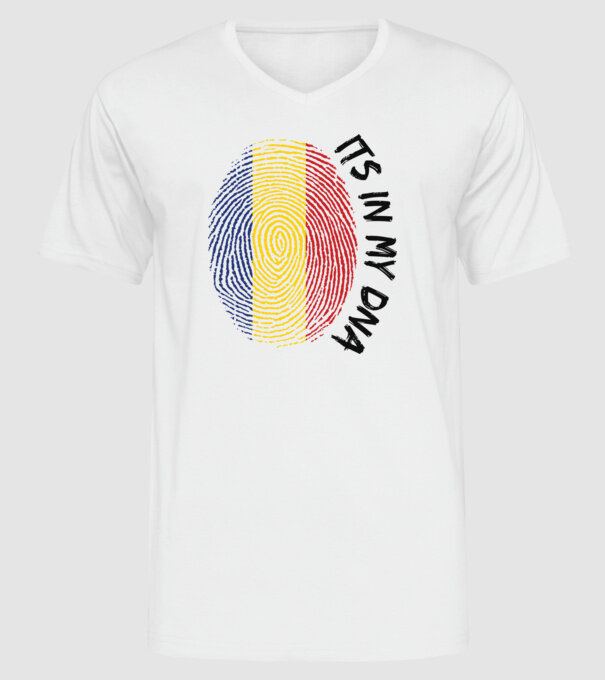 România fingerprint model alb pe tricou
