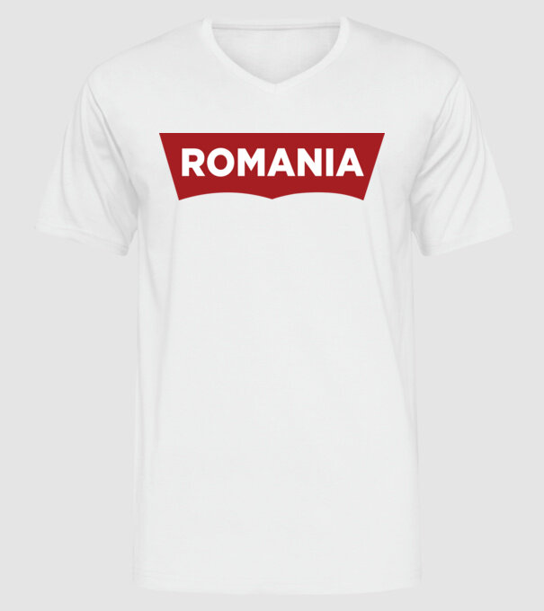 România levis model alb pe tricou