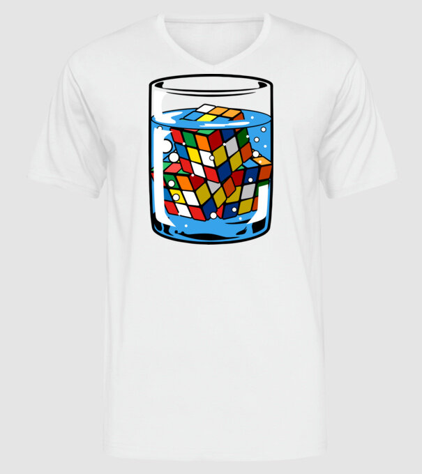 Rubik Ice model alb pe tricou