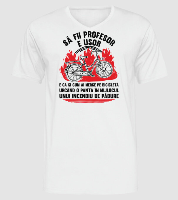 Să fii profesor e ușor model alb pe tricou