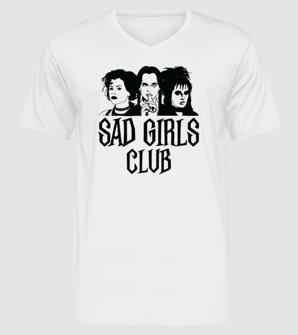 Sad Girls Club model alb pe tricou