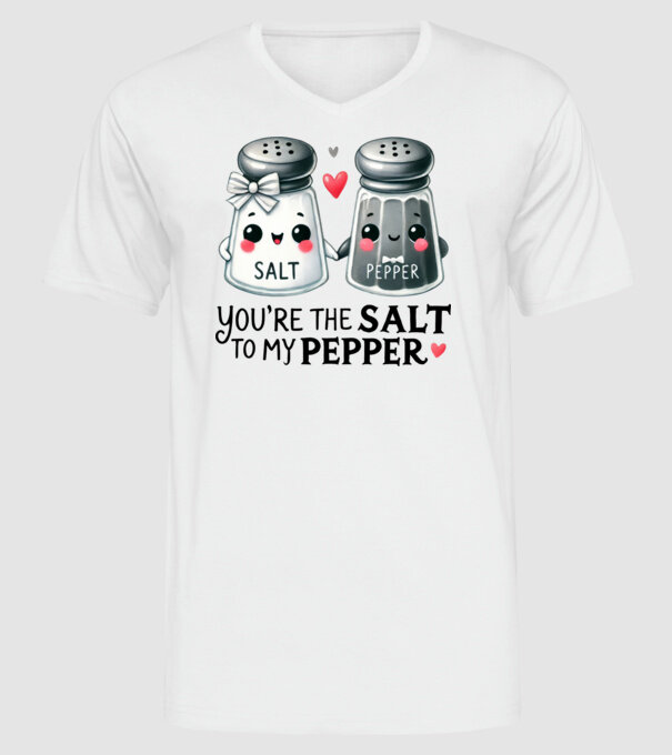 Salt to my Pepper model alb pe tricou