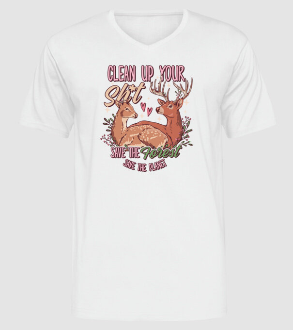 Save the forest model alb pe tricou