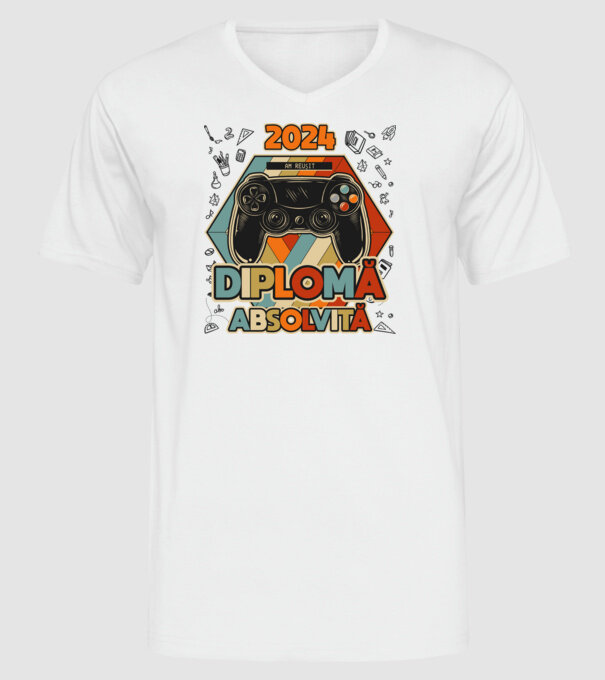 școala generală diplomă model alb pe tricou