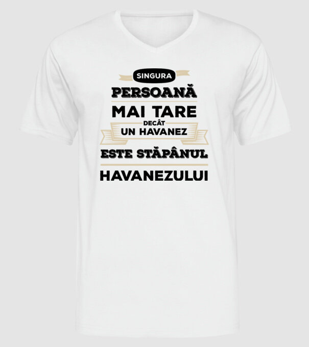 singura persoană mai tare decât un Havanez este stăpânul Havanezului model alb pe tricou