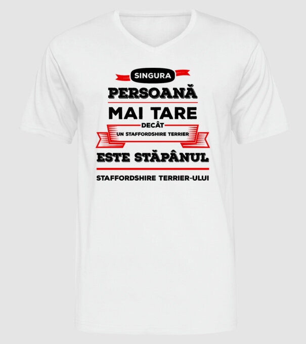 singura persoană mai tare decât un Pinscher la este stăpânul Pinscherului model alb pe tricou