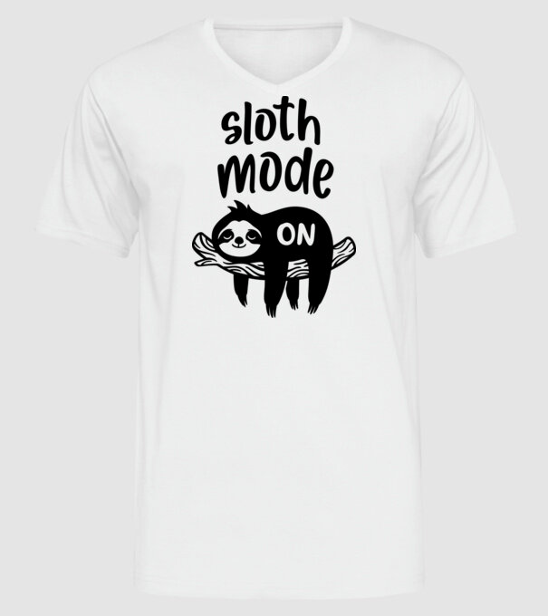Sloth mode on model alb pe tricou