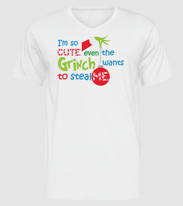 So cute Grinch model alb pe tricou