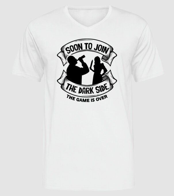 Soon join the dark side model alb pe tricou