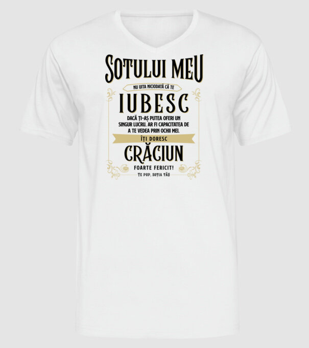 Soțului meu model alb pe tricou