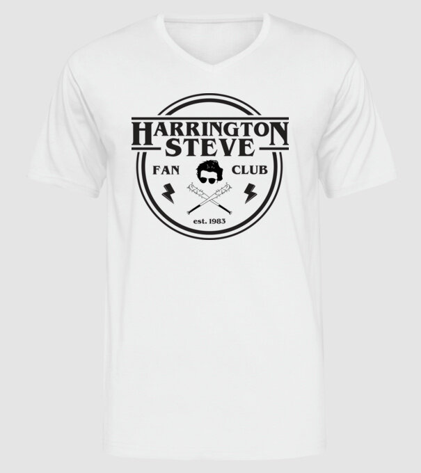 steve harrington fan club est 1983 model alb pe tricou