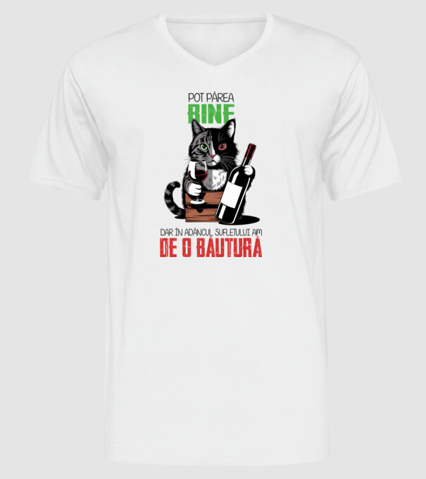 sunt bun pentru o băutură Alb model alb pe tricou
