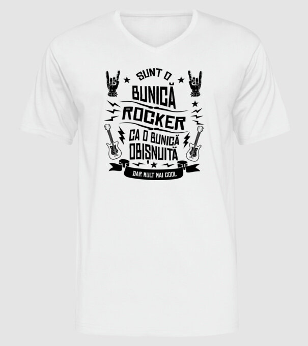 Sunt o bunică rocker, ca o bunică obișnuită, dar mult mai cool model alb pe tricou