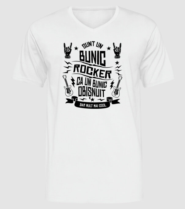 Sunt un bunic rocker, ca un bunic obișnuit, dar mult mai cool model alb pe tricou