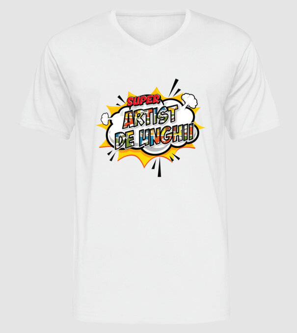 Super Artist de unghii model alb pe tricou