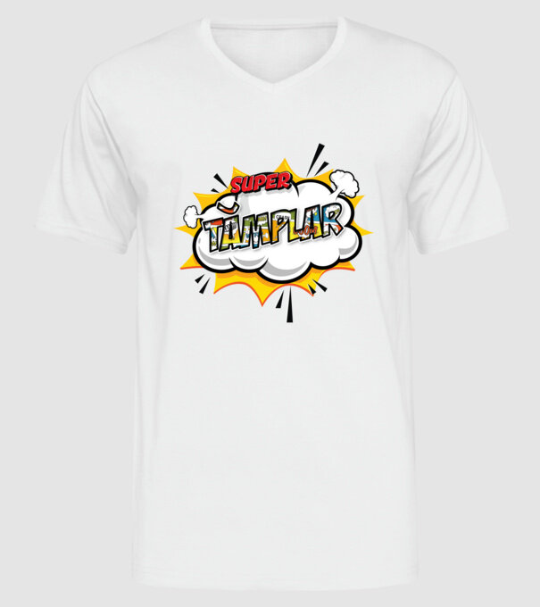 Super Tâmplar model alb pe tricou