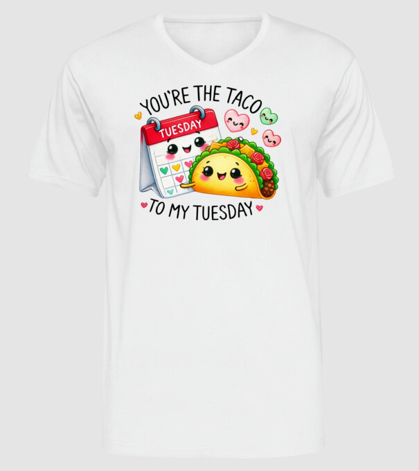 Taco to my Tuesday model alb pe tricou