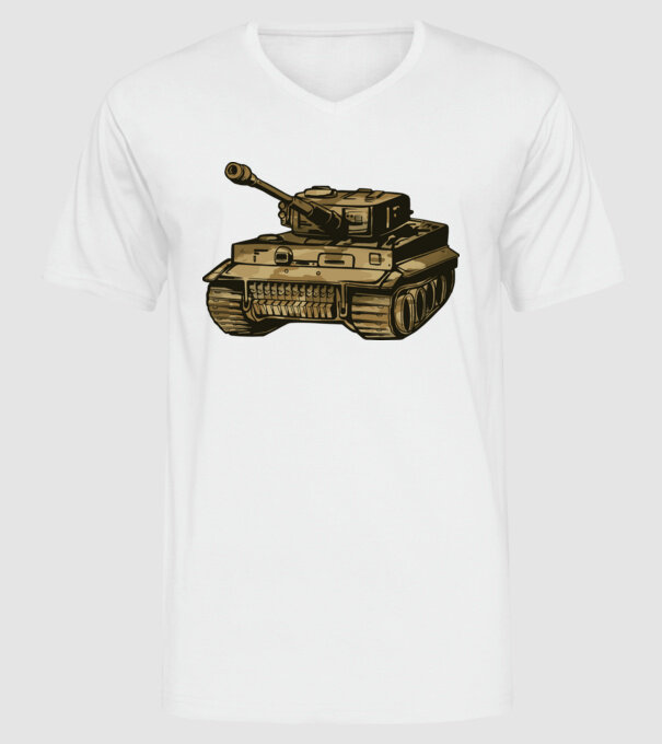 Tancuri model alb pe tricou