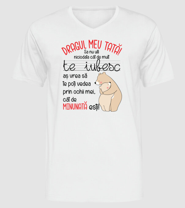 Tată Cât de minunat ești model alb pe tricou