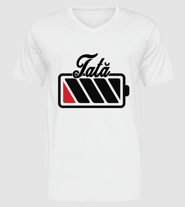 Tată la încărcat model alb pe tricou