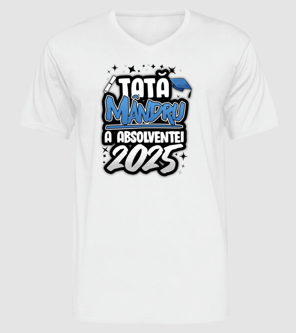 Tată MÂNDRU a absolventei model alb pe tricou